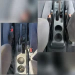 Deep Interior cleaning before/after — center console detail, Phoenix AZ, Buffr.