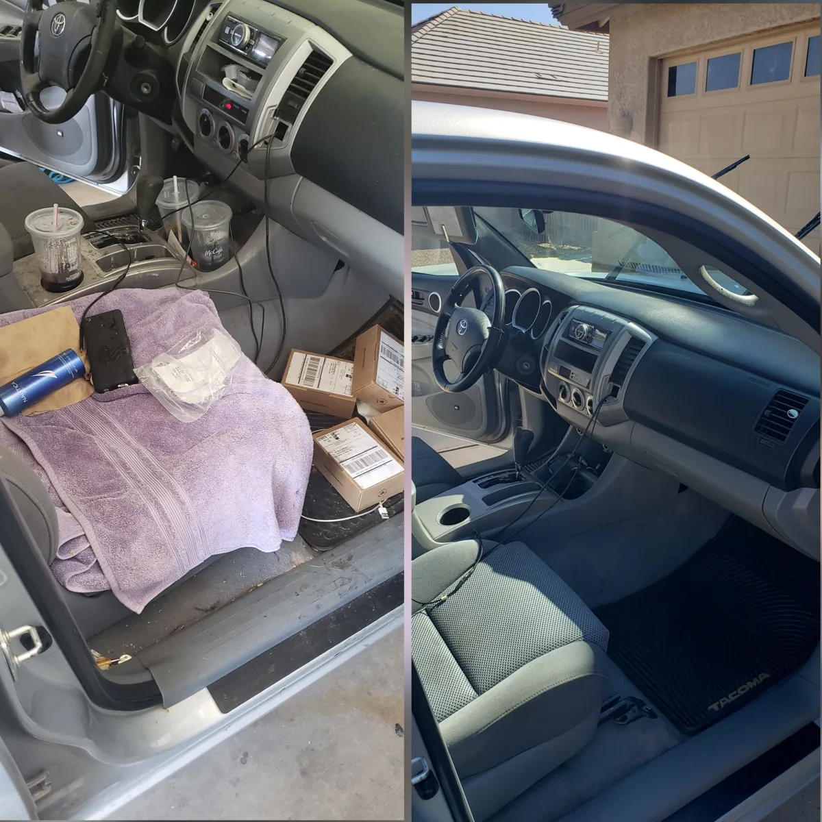 Front cabin vacuumed and sanitized—rideshare-ready.